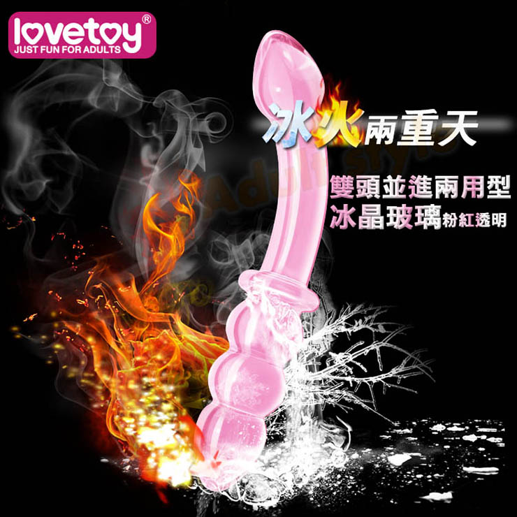 雙頭並進兩用型冰晶玻璃(粉紅透明)