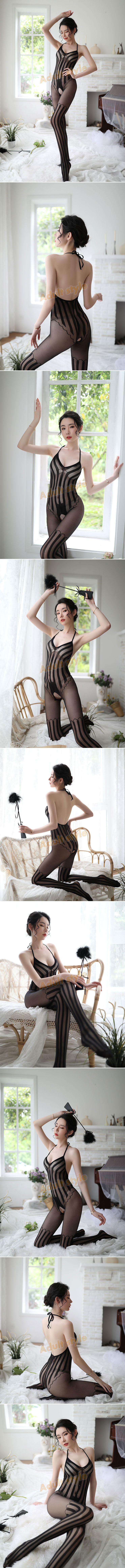 嬌姿線條開檔美背貓裝